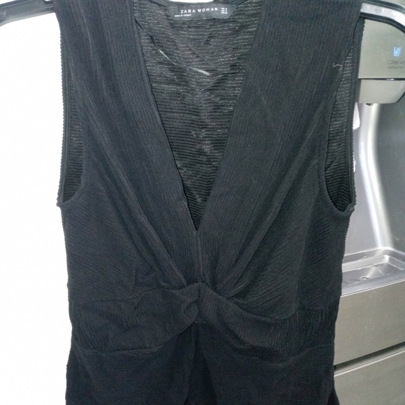 Zara Woman Sleeveless High low pleated Tank - Picture 2 of 11